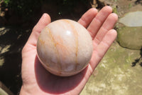 Polished Peach Moonstone Spheres x 2 From Madagascar - Toprock Gemstones and Minerals
