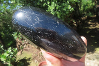Polished Black Tourmaline Standing Free Form x 1 From Madagascar - Toprock Gemstones and Minerals