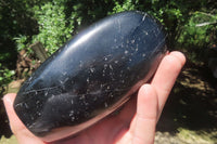 Polished Black Tourmaline Standing Free Form x 1 From Madagascar - Toprock Gemstones and Minerals
