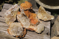 Natural Limonite Quartz Clusters x 4 From Solwezi, Zambia - Toprock Gemstones and Minerals