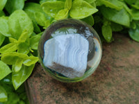 Polished Large Blue Lace Agate cobbed piece in PVC Resin Sphere - sold per item - From Namibia - Toprock Gemstones and Minerals