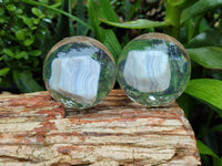 Polished Large Blue Lace Agate cobbed piece in PVC Resin Sphere - sold per item - From Namibia - Toprock Gemstones and Minerals