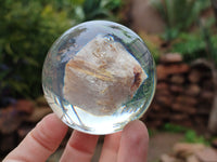 Polished Golden Rutile Quartz in PVC Resin Spheres - sold per item - From Brazil - Toprock Gemstones and Minerals