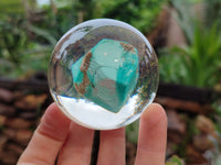 Polished Cobbed Chrysocolla in PVC Resin Spheres - sold per item - From Zimbabwe - Toprock Gemstones and Minerals