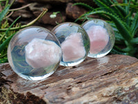 Polished Rose Quartz Free Form in PVC Resin Spheres - sold per item - From South Africa - Toprock Gemstones and Minerals