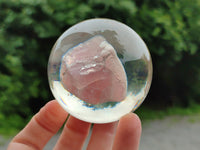 Polished Rose Quartz Free Form in PVC Resin Spheres - sold per item - From South Africa - Toprock Gemstones and Minerals