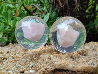 Polished Rose Quartz Free Form in PVC Resin Spheres - sold per item - From South Africa - Toprock Gemstones and Minerals