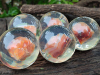 Polished Carnelian Agate in PVC Resin Spheres - sold per item - From Madagascar - Toprock Gemstones and Minerals