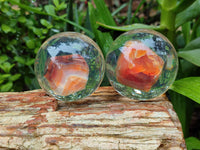 Polished Carnelian Agate in PVC Resin Spheres - sold per item - From Madagascar - Toprock Gemstones and Minerals