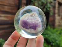 Polished Chevron Amethyst cobbed pieces in PVC Resin Spheres - sold per item - From Zambia - Toprock Gemstones and Minerals