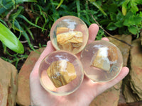 Polished Namibian Desert Picture Stone Jasper cobbed piece in PVC Resin Sphere - sold per item - From Namibia - Toprock Gemstones and Minerals