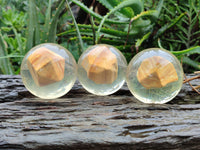 Polished Namibian Desert Picture Stone Jasper cobbed piece in PVC Resin Sphere - sold per item - From Namibia - Toprock Gemstones and Minerals