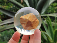 Polished Namibian Desert Picture Stone Jasper cobbed piece in PVC Resin Sphere - sold per item - From Namibia - Toprock Gemstones and Minerals