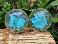 Polished Cobbed Blue Howlite in PVC Resin Spheres - sold per item - From Zimbabwe - Toprock Gemstones and Minerals