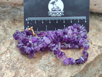 Polished A Grade Gem Amethyst Tumble Chip Beaded Necklace - Sold per Item- From Zambia - Toprock Gemstones and Minerals