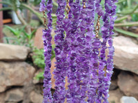 Polished A Grade Gem Amethyst Tumble Chip Beaded Necklace - Sold per Item- From Zambia - Toprock Gemstones and Minerals