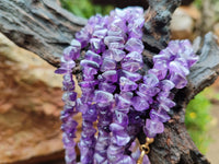 Polished A Grade Gem Amethyst Tumble Chip Beaded Necklace - Sold per Item- From Zambia - Toprock Gemstones and Minerals