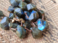 Polished Labradorite Free Form Beaded Necklace - Sold Per Item - From Madagascar - Toprock Gemstones and Minerals