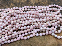 Polished Extra Rare Argentinian Rhodochrosite 6 mm Round Shaped Beaded Necklace - Sold Per Item - From Argentina - Toprock Gemstones and Minerals