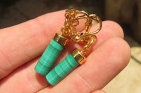 Polished Pair of Malachite Cylinder Clip On Earrings - Sold Per Pair - From Congo - Toprock Gemstones and Minerals