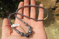 Polished Hematite Beaded Necklace - Sold Per Item - From Southern Africa - Toprock Gemstones and Minerals
