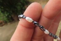 Polished Hematite and Freshwater Pearl Beaded Bracelet- Sold Per Item - From Southern Africa - Toprock Gemstones and Minerals