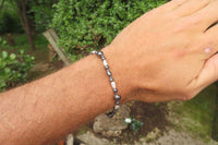 Polished Hematite and Freshwater Pearl Beaded Bracelet- Sold Per Item - From Southern Africa - Toprock Gemstones and Minerals