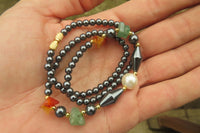 Polished Hematite, Carnelian, Aventurine and Freshwater Pearl Beaded Necklace - Sold Per Item - From Southern Africa - Toprock Gemstones and Minerals
