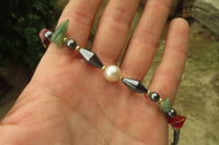 Polished Hematite, Carnelian, Aventurine and Freshwater Pearl Beaded Necklace - Sold Per Item - From Southern Africa - Toprock Gemstones and Minerals
