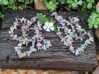 Polished Mixed Gemstone Hawaiian Style Beaded Tumble Chip Necklace - Sold Per Item - From Southern Africa - Toprock Gemstones and Minerals