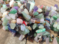 Polished Mixed Gemstone Hawaiian Style Beaded Tumble Chip Necklace - Sold Per Item - From Southern Africa - Toprock Gemstones and Minerals