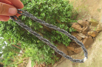 Polished Hematite and Freshwater Pearl Triple Twisted Beaded Necklace - Sold Per Item - From Southern Africa - Toprock Gemstones and Minerals