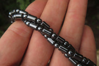 Polished Hematite and Freshwater Pearl Triple Twisted Beaded Necklace - Sold Per Item - From Southern Africa - Toprock Gemstones and Minerals