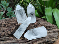 Polished Frosted Quartz Crystal Points x 6 From Madagascar - Toprock Gemstones and Minerals