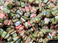 Polished Unakite Beaded Tumble Chip Necklace - Sold Per Item - From South Africa - Toprock Gemstones and Minerals