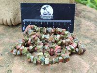 Polished Unakite Beaded Tumble Chip Necklace - Sold Per Item - From South Africa - Toprock Gemstones and Minerals