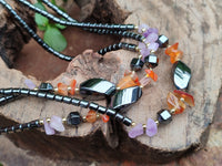 Polished Hematite, Carnelian, Amethyst Beaded Necklace x 3 From Southern Africa - Toprock Gemstones and Minerals