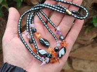 Polished Hematite, Carnelian, Amethyst Beaded Necklace x 3 From Southern Africa - Toprock Gemstones and Minerals
