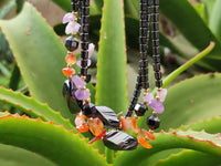 Polished Hematite, Carnelian, Amethyst Beaded Necklace x 3 From Southern Africa - Toprock Gemstones and Minerals