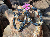 Polished Hematite and Freshwater Pearl Beaded Bracelet - Sold Per Item - From Southern Africa - Toprock Gemstones and Minerals