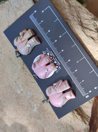 Polished Rhodonite Pink Elephant Pendant with Silver Bail and Trim - Sold Per Item - From Madagascar - Toprock Gemstones and Minerals