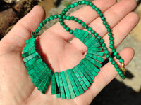Polished Flower Banded Malachite Egyptian Choker Necklace - Sold Per Item - From Congo - Toprock Gemstones and Minerals