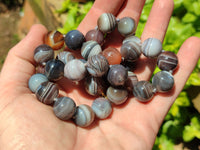 Polished Botswana Agate Beaded Necklace - Sold Per Item- From Botswana - Toprock Gemstones and Minerals