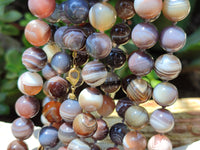 Polished Botswana Agate Beaded Necklace - Sold Per Item- From Botswana - Toprock Gemstones and Minerals
