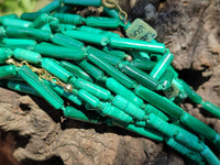 Polished Malachite Barrel Shaped Beaded Necklace - Sold Per Item- From Congo - Toprock Gemstones and Minerals