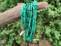 Polished Malachite Barrel Shaped Beaded Necklace - Sold Per Item- From Congo - Toprock Gemstones and Minerals