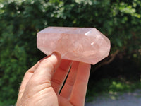 Polished Double Terminated Rose Quartz Points x 6 From Ambatondrazaka, Madagascar - Toprock Gemstones and Minerals