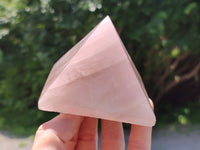 Polished Rose Quartz Pyramids x 4 From Madagascar - Toprock Gemstones and Minerals