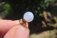 Polished Pair of Blue Lace Agate Stud Earrings - sold per Pair - From Namibia - Toprock Gemstones and Minerals