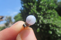 Polished Pair of Blue Lace Agate Stud Earrings - sold per Pair - From Namibia - Toprock Gemstones and Minerals